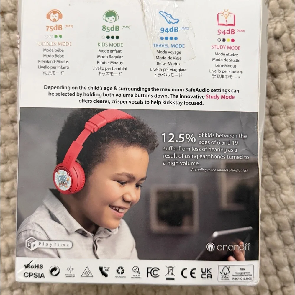 Playtime Buddy Phones Red Headphones Wireless Bluetooth